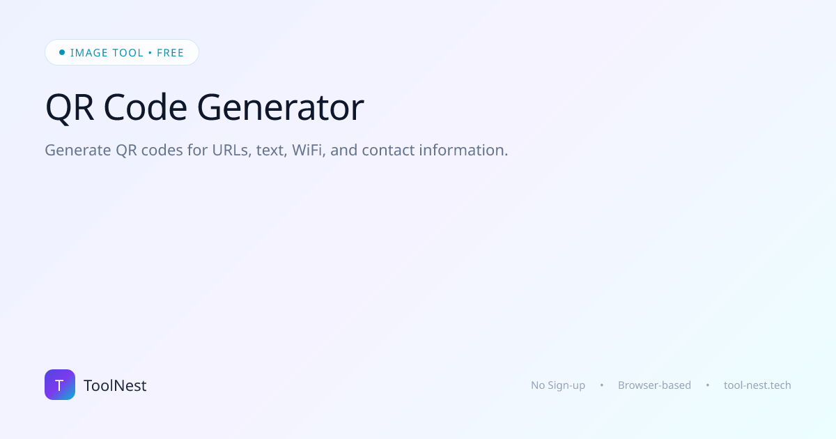Free QR Code Generator Online — Fast & Secure | ToolNest